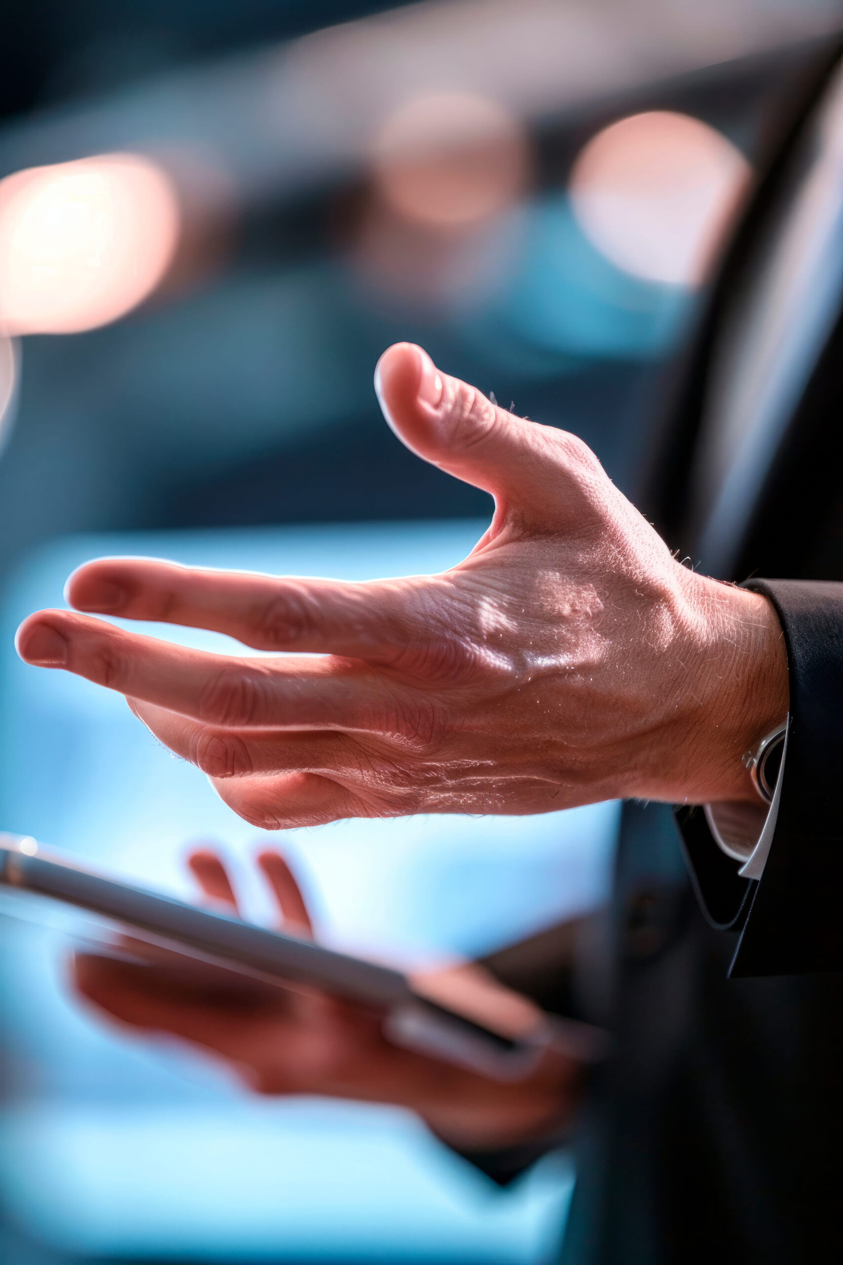 closeup-presenters-hands-using-digital-tablet